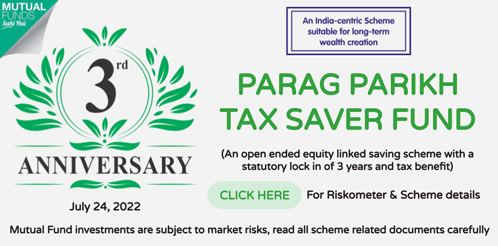 3 Years Anniversary Parag Parikh Tax Saver Fund